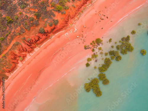 Canvas Print Roebuck bay in broome, western australia as seen from the air