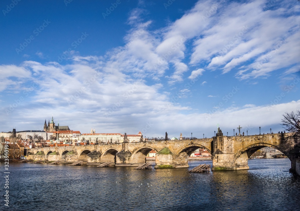 The Charles Bridge and Prague Castle