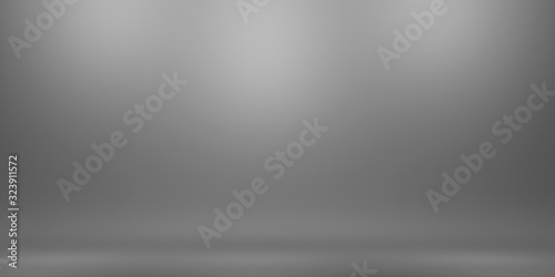 Abstract Luxury gradient background empty space studio room for display product ad website, Smooth Dark grey with Black vignette Studio Banner. platform Scene show products presentation. 3d render