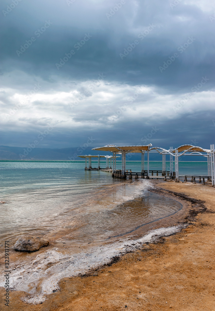 Beach facilities at the Dead Sea resort, Israel Beach facilities at the Dead Sea resort, Israel