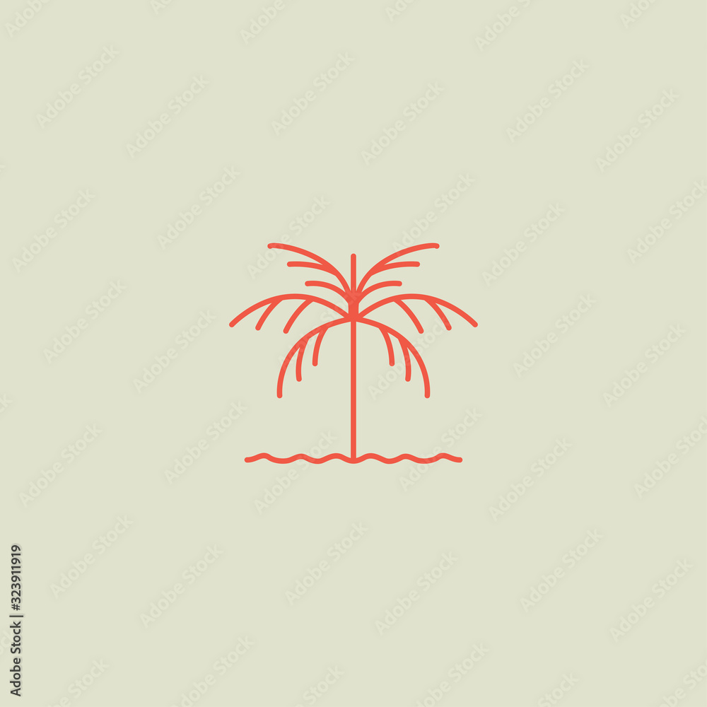 Naklejka Palm logo Icon template design in Vector illustration .