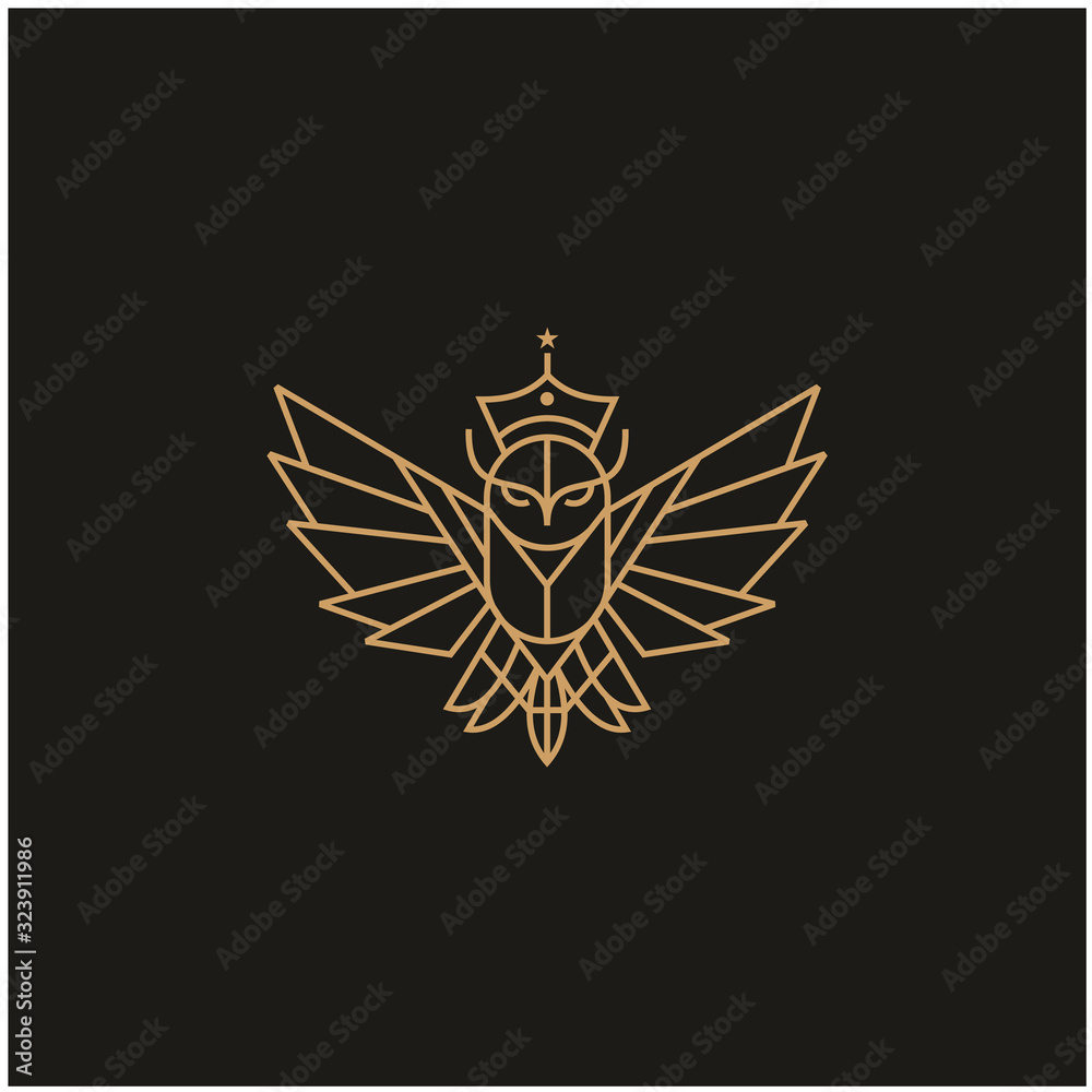 line art Owl logo and icon concept. modern linear style vector ...