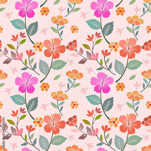 colorful flowers seamless pattern vector design. can use for fabric textile wallpaper.