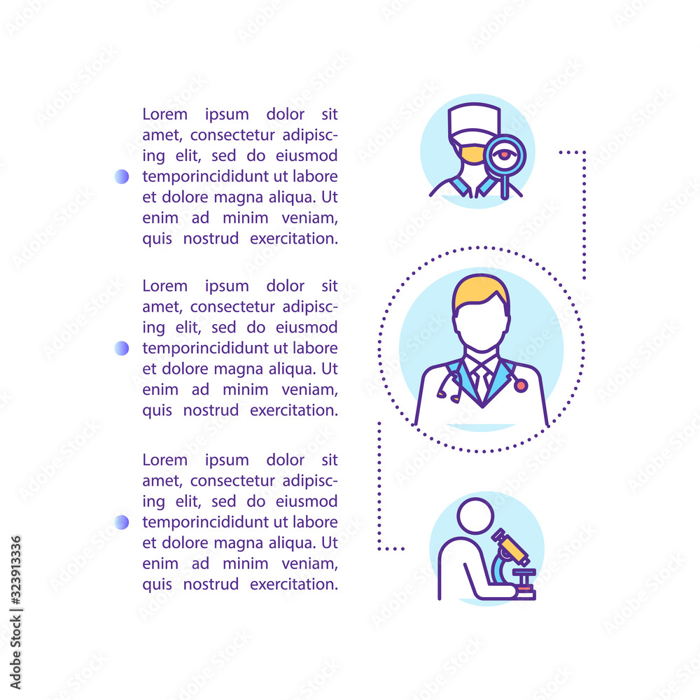 Laboratory research concept icon with text. Doctor visit. Practitioner, physician. Science and medicine. PPT page vector template. Brochure, magazine, booklet design element with linear illustrations Laboratory research concept icon with text. Doctor visit. Practitioner, physician. Science and medicine. PPT page vector template. Brochure, magazine, booklet design element with linear illustrations