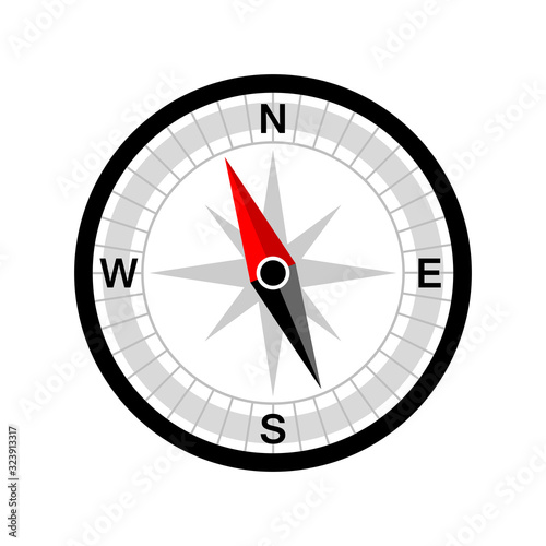Compass vector icon on white background