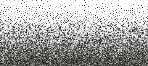 Stipple gradient background. Black ink dots on a white background. Monochrome stipple dotted spray texture