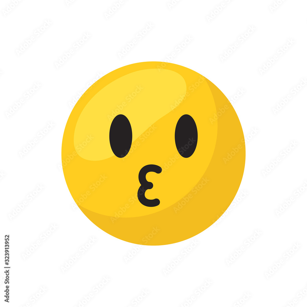 Kissing emoji face flat style icon vector design Kissing emoji face flat style icon vector design