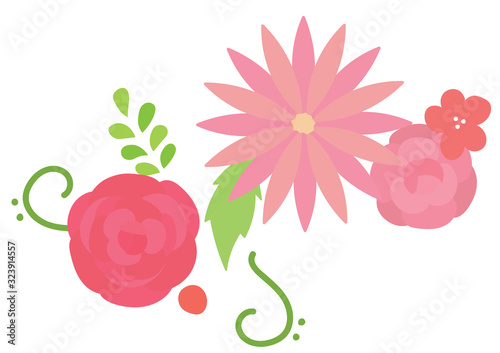 花の飾り　ピンク