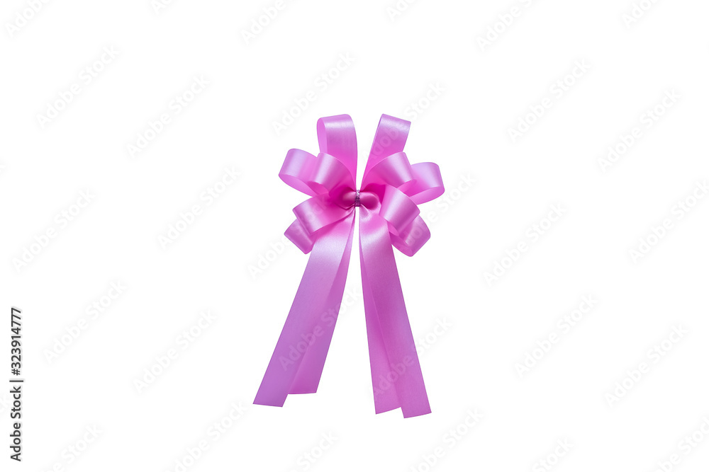 Isolated Pink Gift Bow On White Background Isolated Pink Gift Bow On White Background