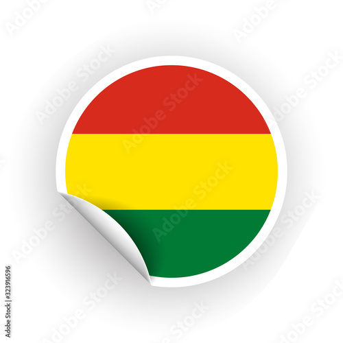 Sticker of Bolivia flag with peel off corner isolated on white background. Paper banner or circle curl label sticker with flip edge. Vector color post note for advertising design Free Download Sticker of Bolivia flag with peel off corner isolated on white background. Paper banner or circle curl label sticker with flip edge. Vector color post note for advertising design - GFXLoad