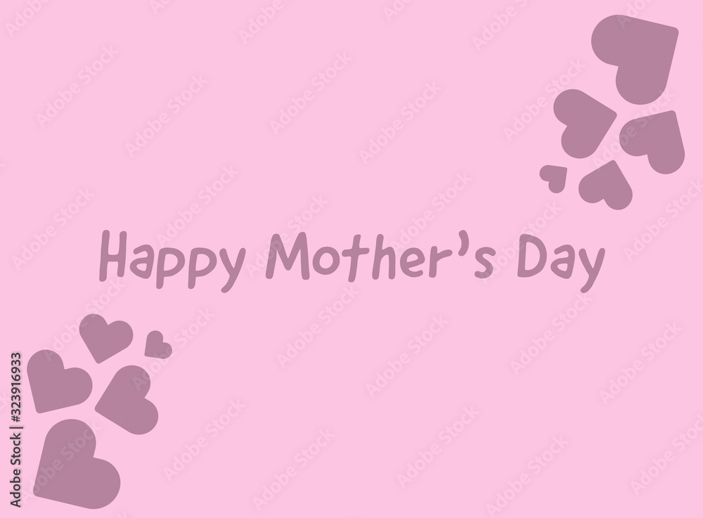 abstract background with hearts, happy mother's day greeting card on with colourful text, graphic design illustration wallpaper