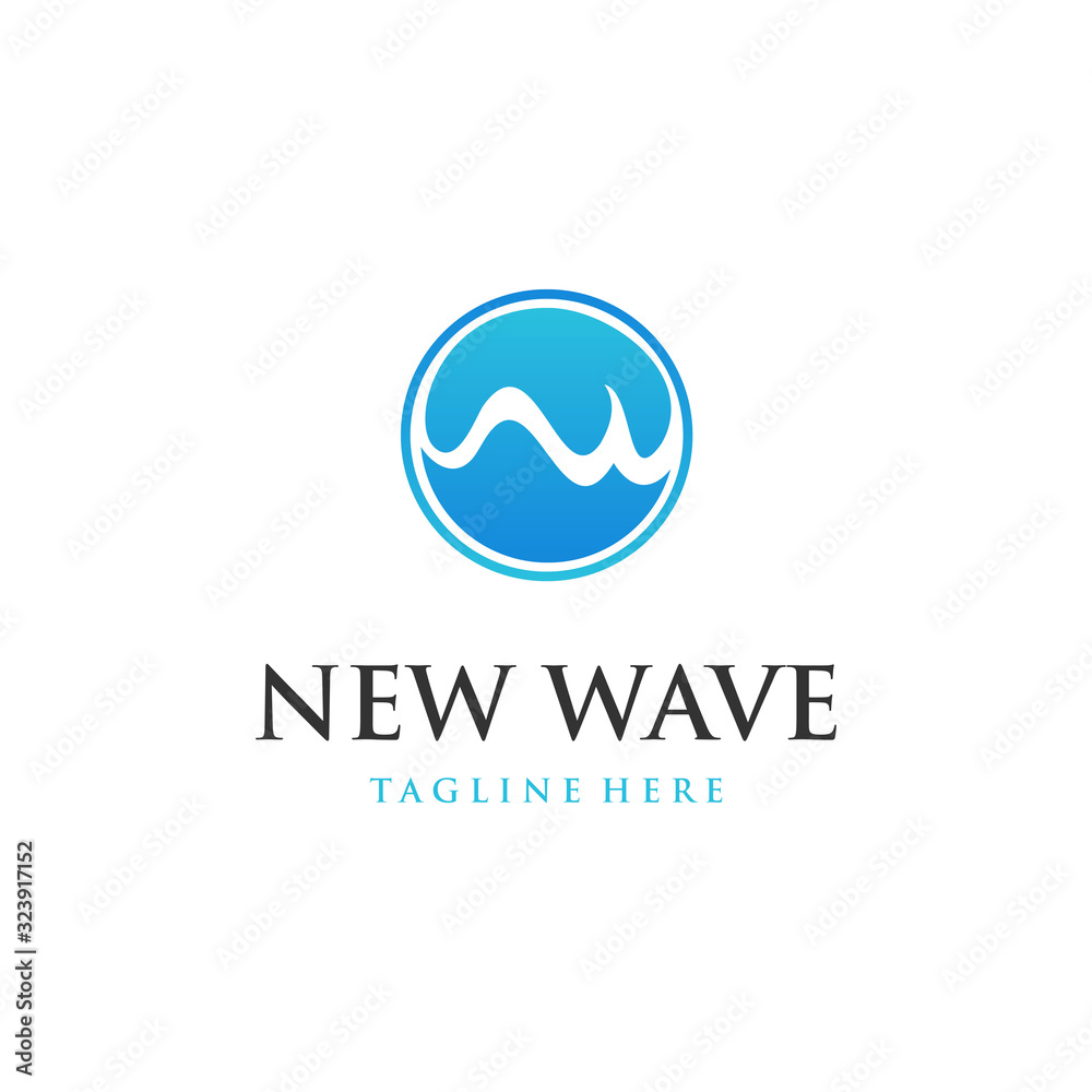 Wave Splash Circle Abstract Nature Modern Creative Icon Logo Design Template Element Vector