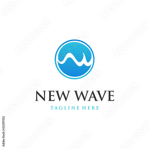 Wave Splash Circle Abstract Nature Modern Creative Icon Logo Design Template Element Vector
