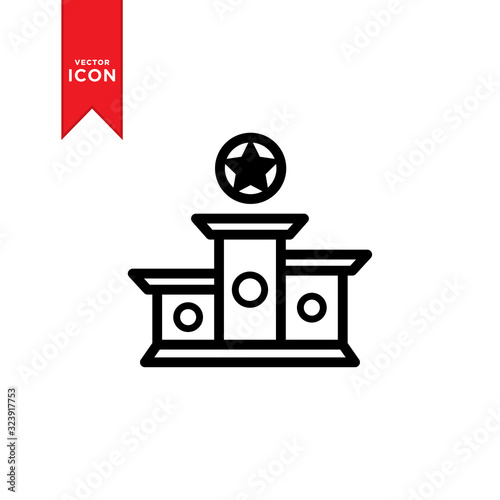 Winner podium icon vector. Simple design on white background.