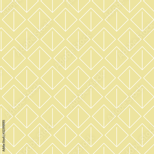 Ornamented white rhombus. Decorative rhombus seamless background. Vector illustration can be used for fabrics, textile, web, invitation, card.