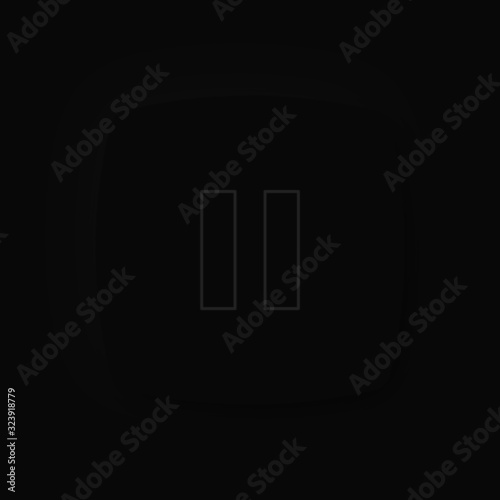 Soft UI Neumorphism App Icon Dark Mode Black - Pause