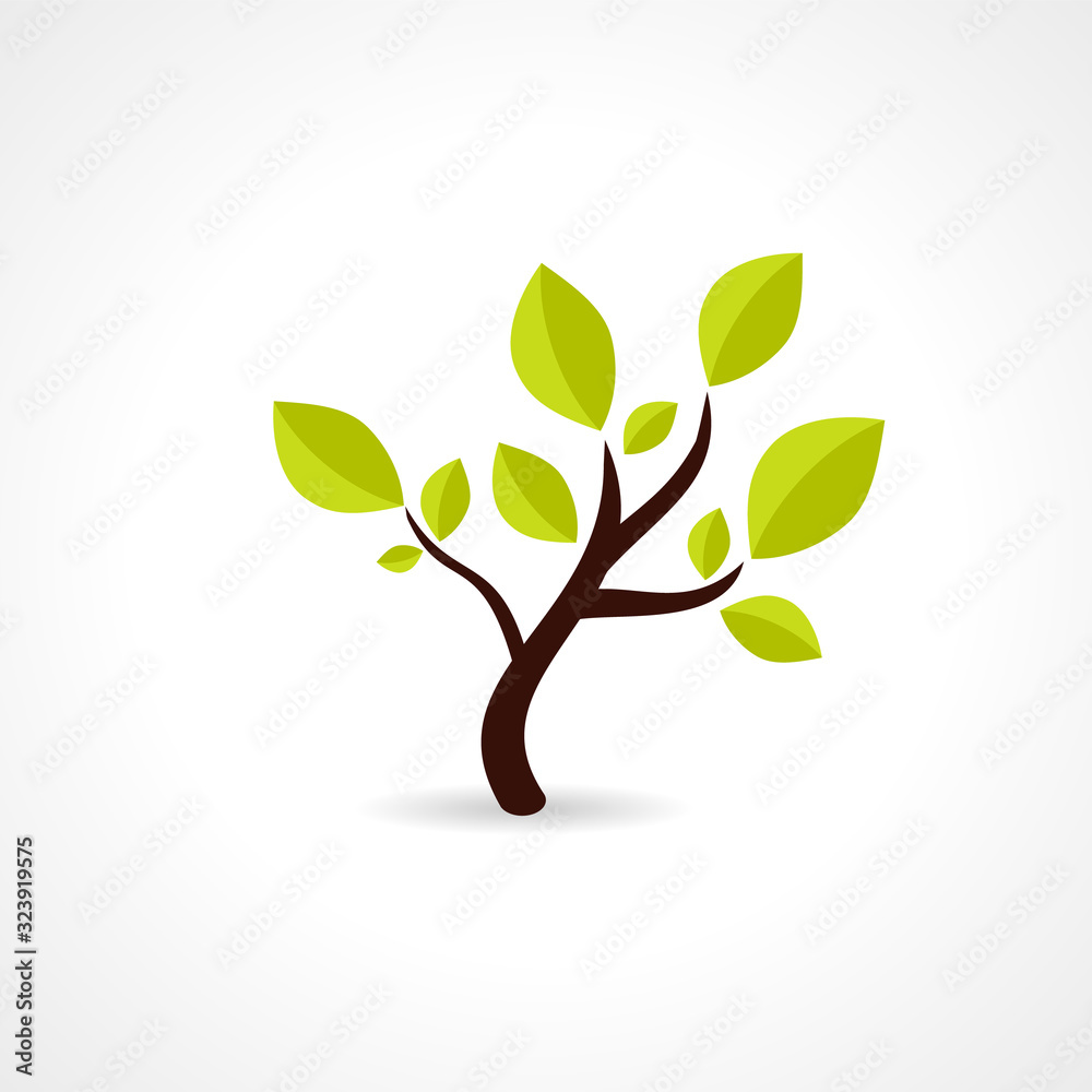 Obraz premium Green Tree. Eco Tech. Ecology Design Background Illustration
