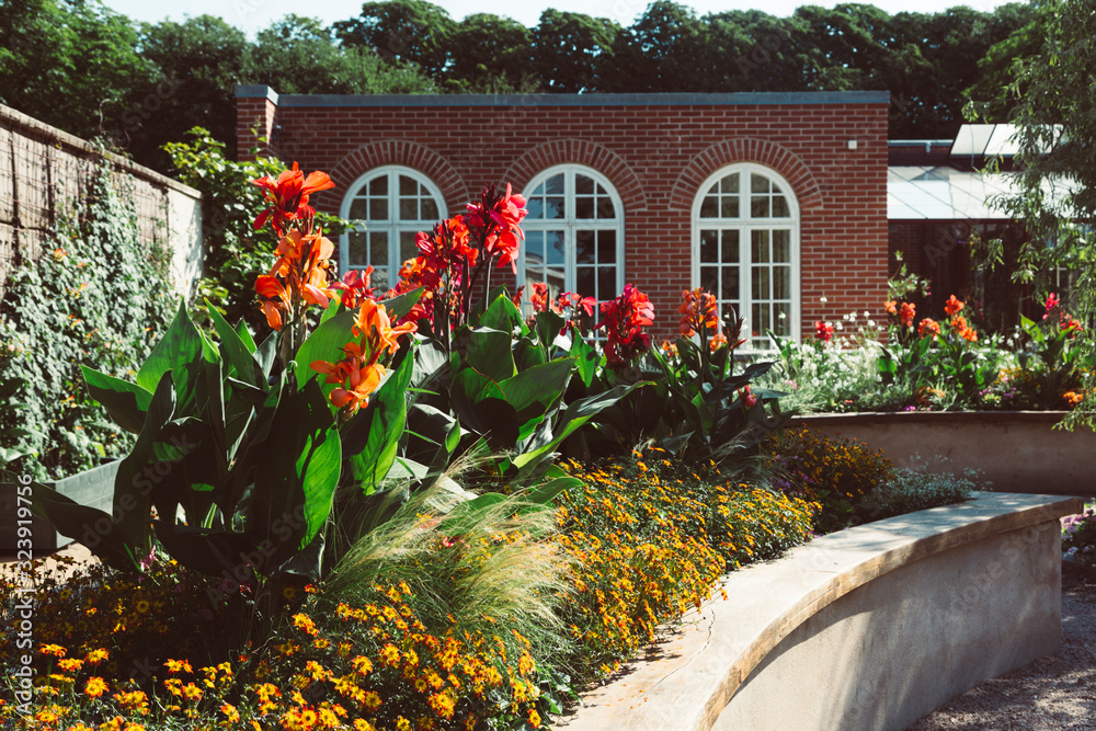 Obraz premium Parkansicht mit Gebäude