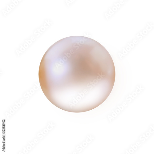 Champagne pearl isolated on white background