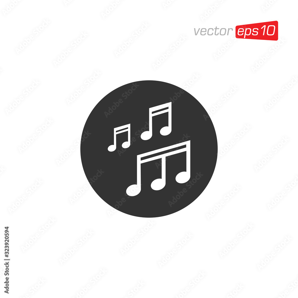 Music Notes and Melody Icon Design Vector Music Notes and Melody Icon Design Vector
