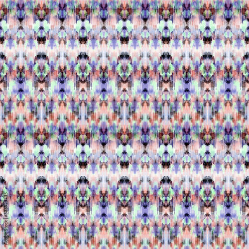 Seamless abstract pattern. Pink-blue ethnic ornament. Brush strokes.
