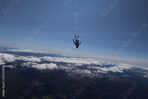 Skydiver over Voss Norway