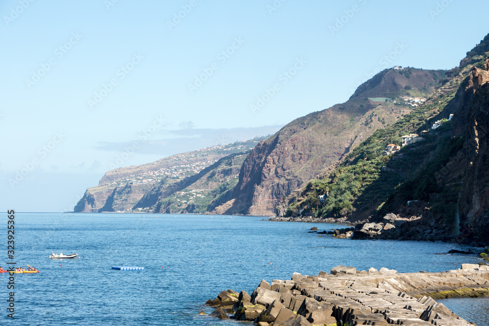 Madeira spectacular landscape jardim do mar coastline cliffs beach sea