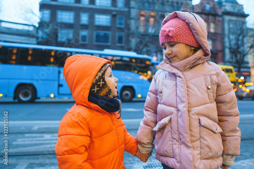 talking children in street
