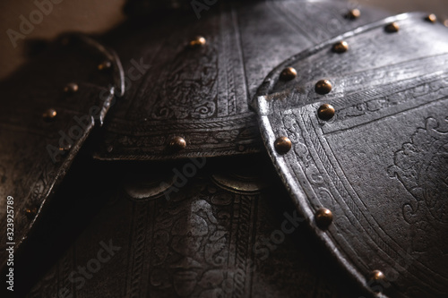 Fotografia Close up detail Background with armour of the medieval knight
