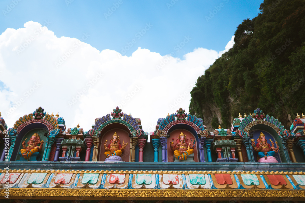 Hindu Temple in Batu Caves in Kuala Lumpur. Faith of India. Hindus in the cave. Landmark in Malaysia. God