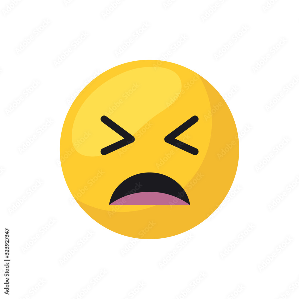 Frustrated emoji face flat style icon vector design Stock Vector ...