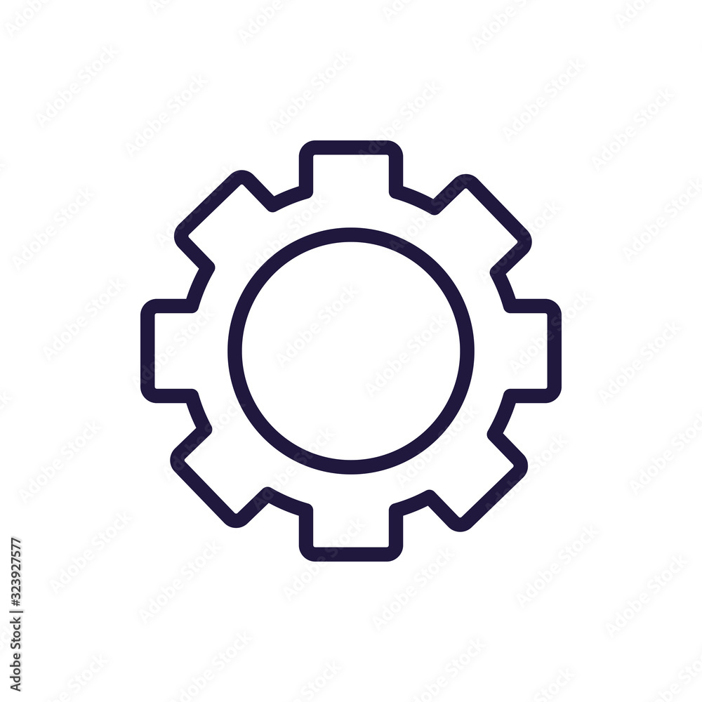 Isolated metal gear line style icon vector design
