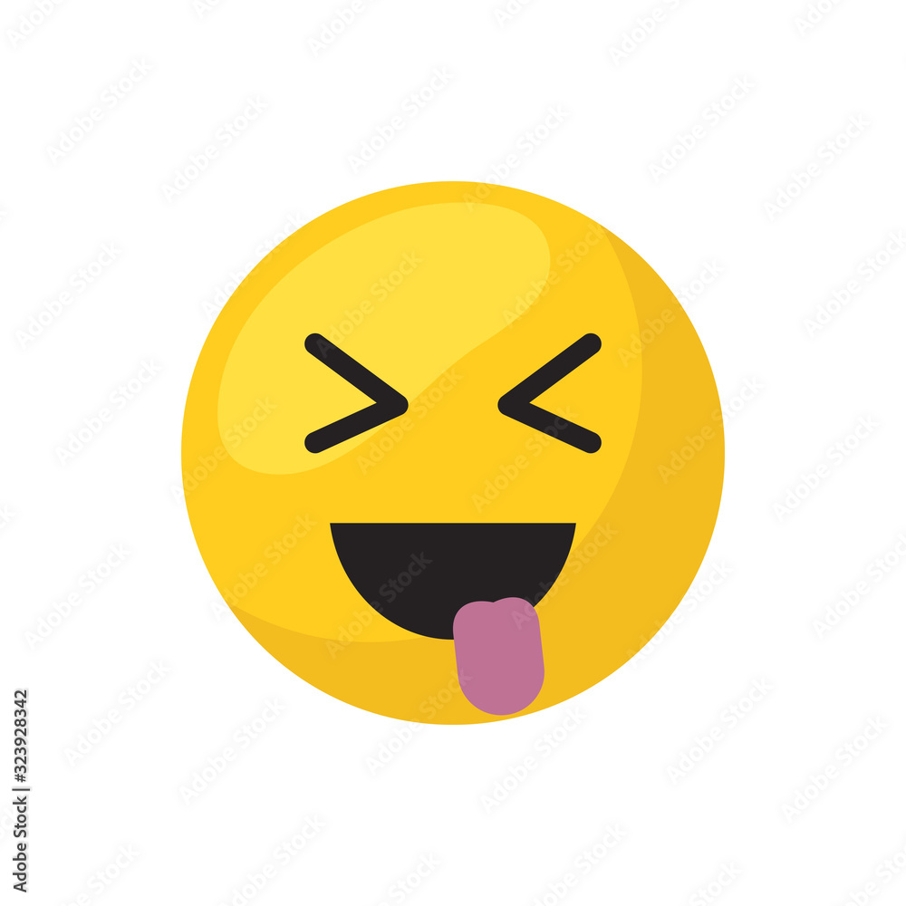 Wink emoji face flat style icon vector design Wink emoji face flat style icon vector design