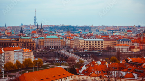 Beautiful view on the Prague city, Czech Republic