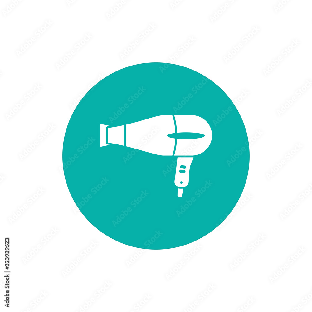 Isolated hair dryer block style icon vector design Isolated hair dryer block style icon vector design