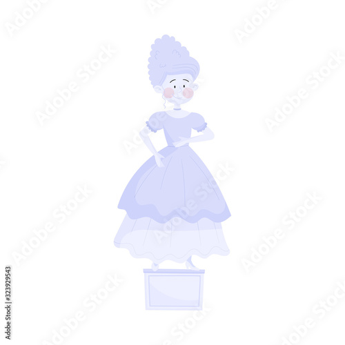 Woman in Makeup Standing and Gesturing Vector Illustration