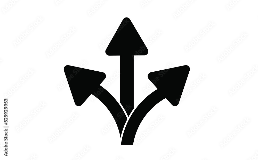 Three ways arrow symbol vector illustration Three ways arrow symbol vector illustration