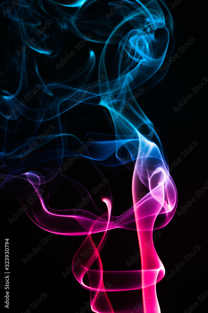 Colored smoke on black background Colored smoke on black background
