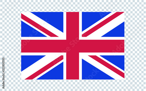 UK, United Kingdom flag in vector illustration. Isolated on transparent background.