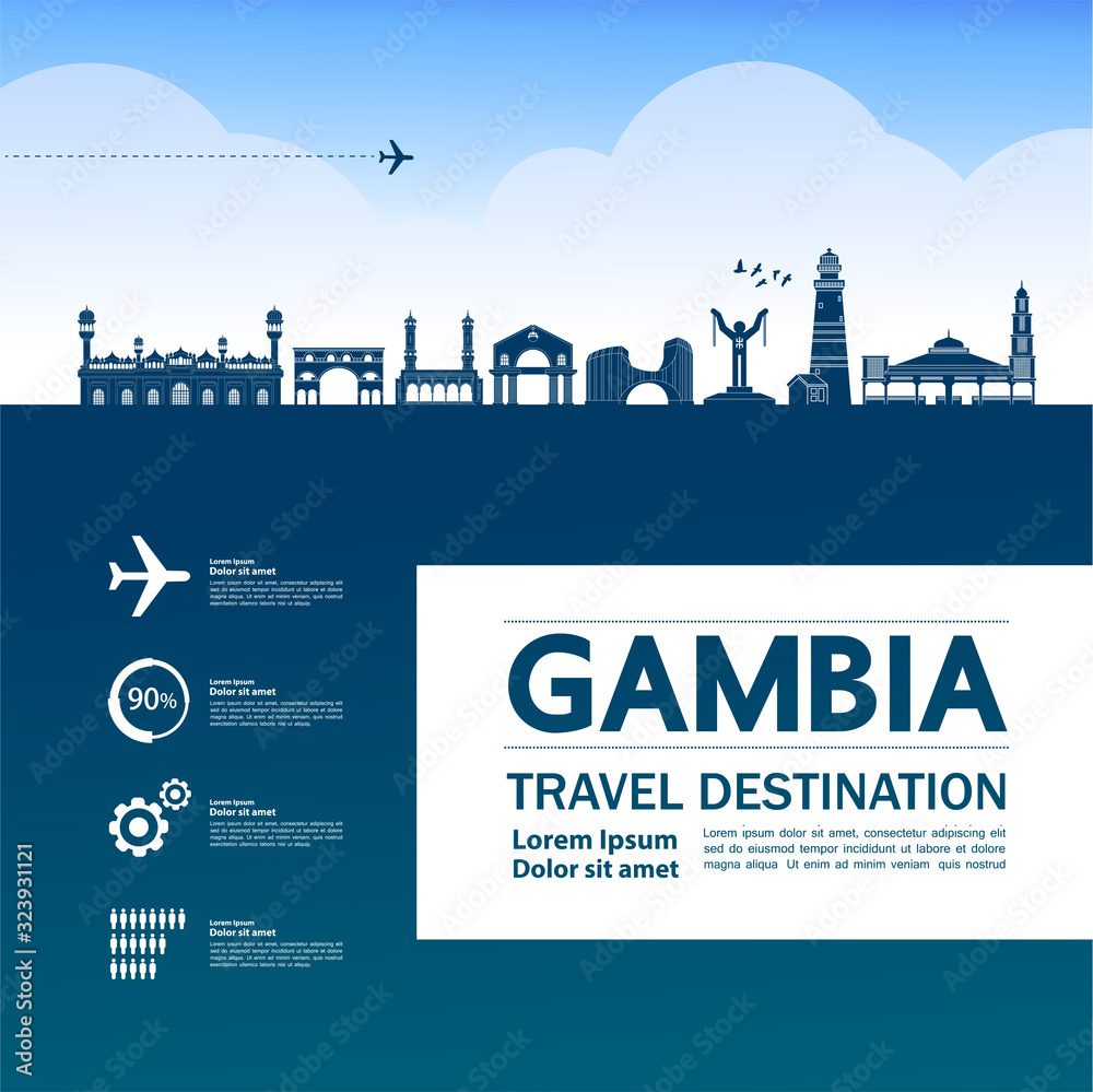 Gambia travel destination grand vector illustration. 