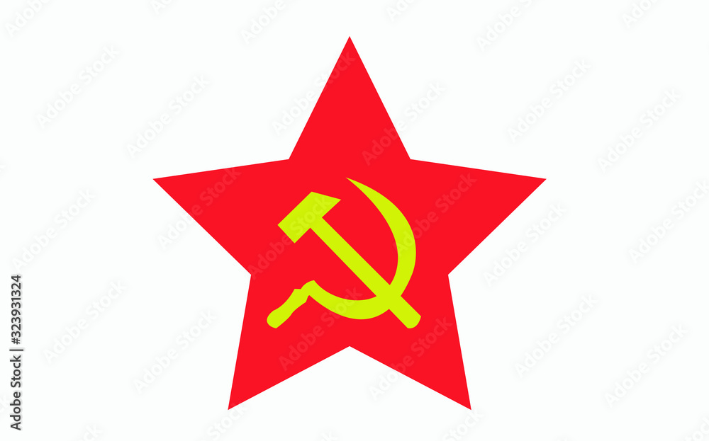 Communism and socialism symbol in vector illustration isolated on white background. Communism and socialism symbol in vector illustration isolated on white background.