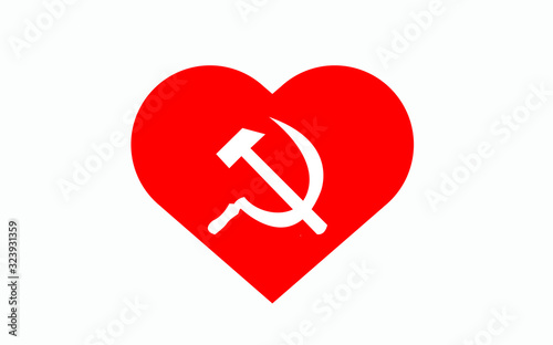 Communism and socialism symbol in vector illustration isolated on white background.