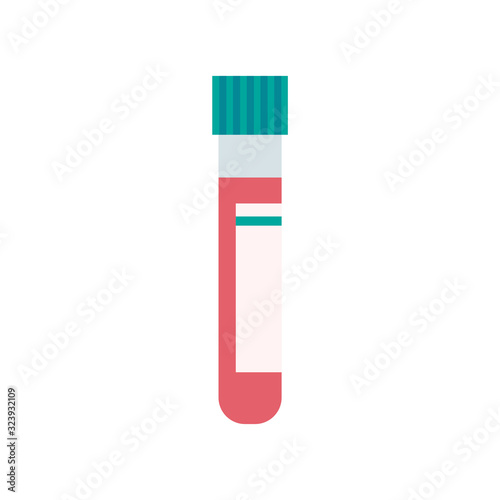 blood test tube flat icon, vector illustration