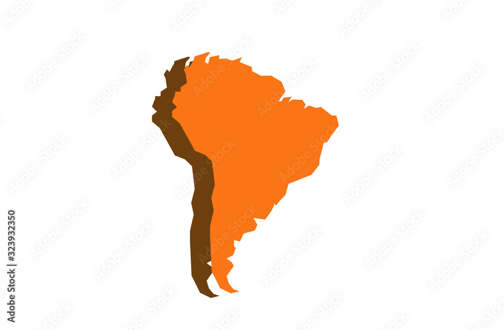 South America Map in vector illustration