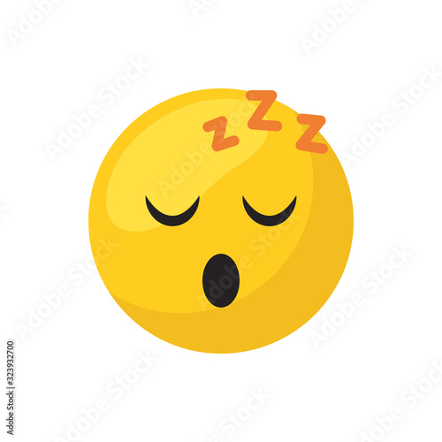 Sleepy emoji face flat style icon vector design