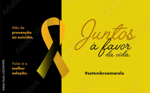 Setembro Amarelo (Yellow september in portuguese) message for print and banner photo