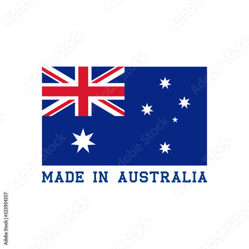 Made in Australia icon with Australian flag