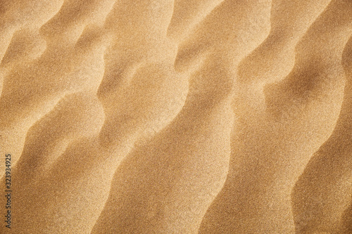 Wavy pattern on the sand surface formed by the wind. Texture background