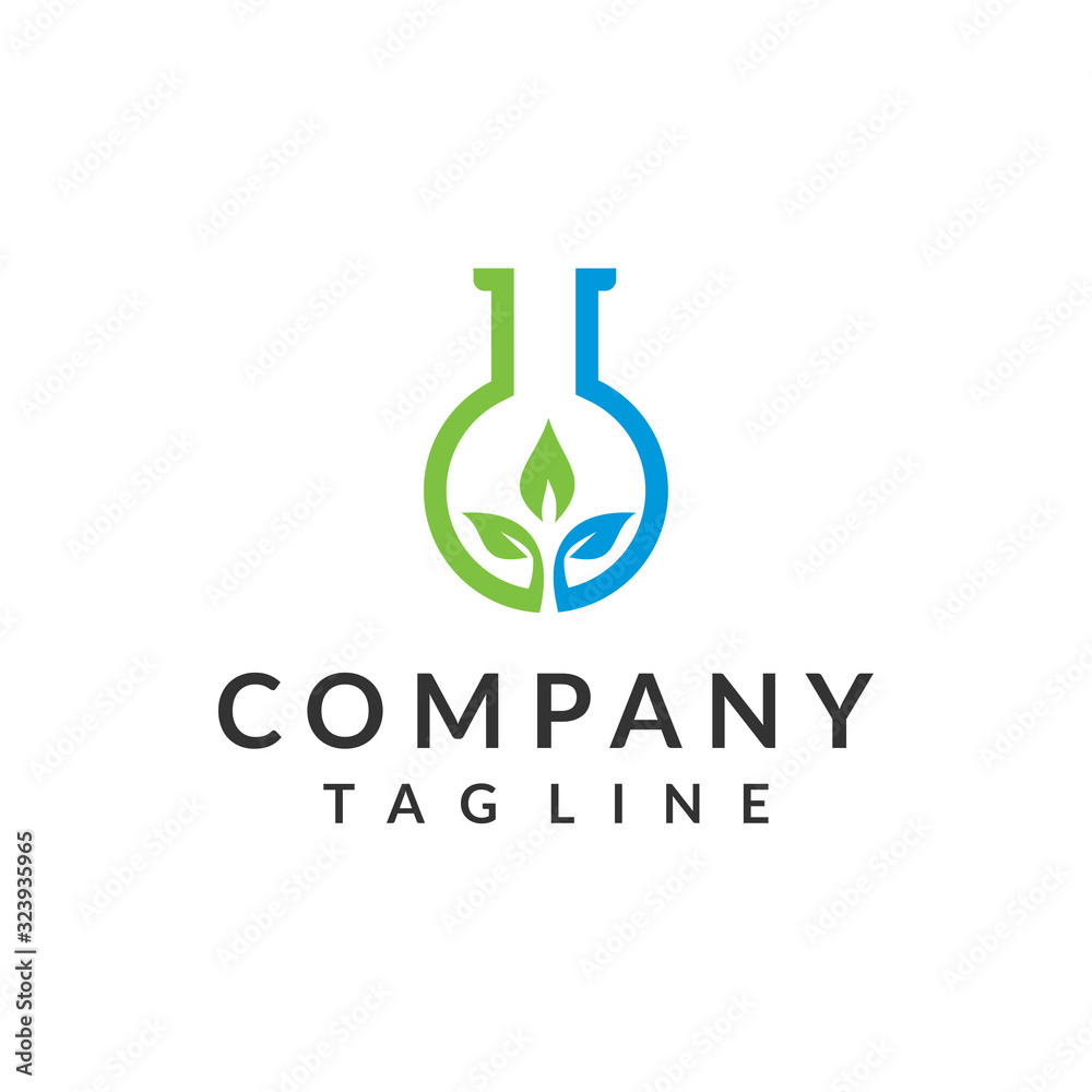Eco Nature leaf and flask Labs vector logo template for environment and laboratory industrial Eco Nature leaf and flask Labs vector logo template for environment and laboratory industrial