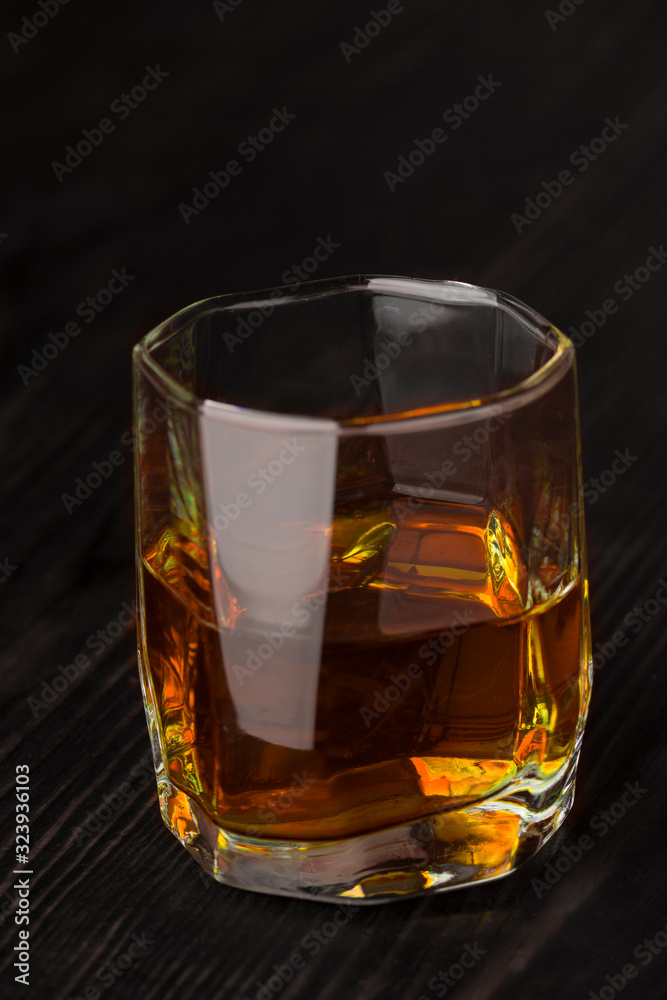 whiskey on old wooden surface